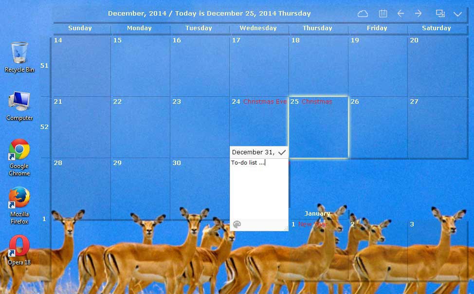 바탕화면달력 앱 화면