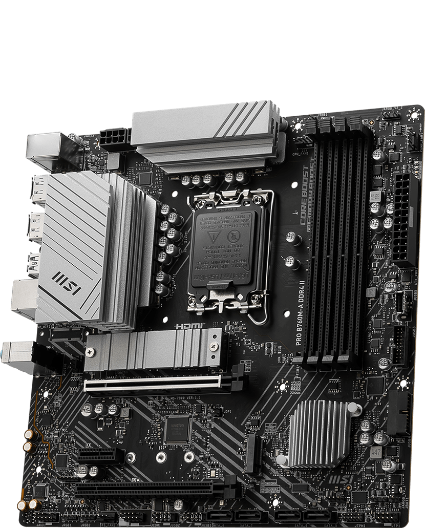 MSI PRO B760M-A DDR4 II 보드 레이아웃